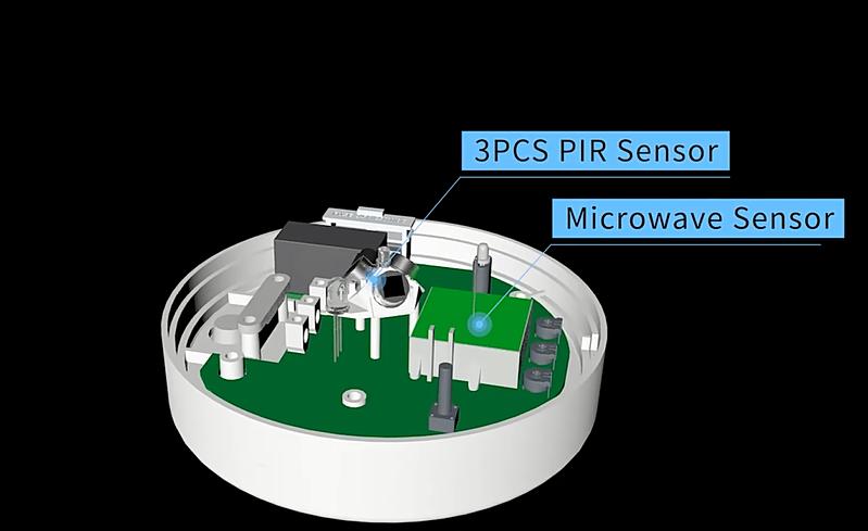 Lampu cerdas lan Nganyarke Keamanan 360 ° Micowave Miket Microwave Pir Motion Sensor