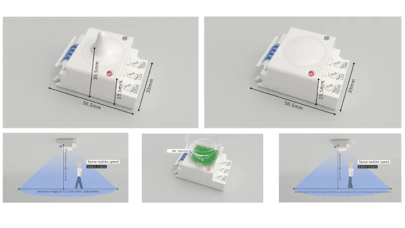 PDLUX ngluncurake Sensor Gelombang Mikro PD-MV1029A & PD-MV1029B 5.8GHz kanggo Lampu Indoor Cerdas